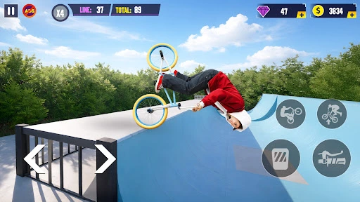 Captura de BMX Playground: salto sobre rampa urbana